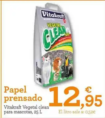 TiendAnimal Papel Prensado Vitakraft Vegetal Clean Para Mascotas 25L oferta