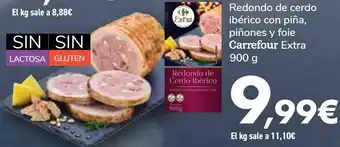 Carrefour Market Redondo de cerdo ibérico con piña, piñones y foie carrefour extra oferta