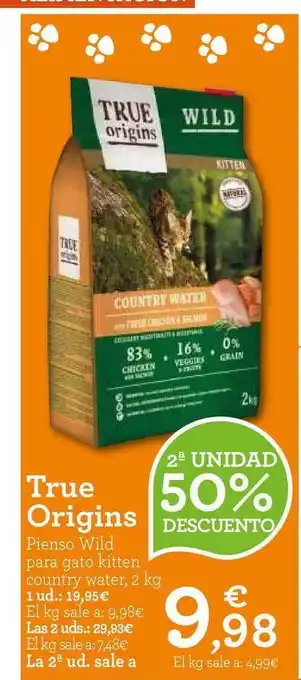 True Origins Pienso Wild Para Gatos Kitten Courny Water 2kg