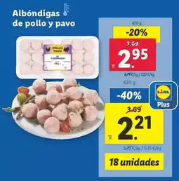 Lidl Albóndigas de pollo y pavo oferta