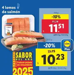 Lidl 4 lomos de salmón oferta