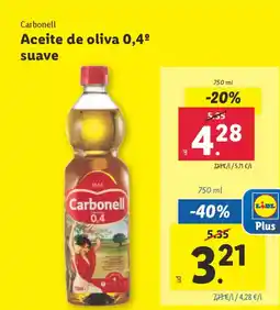 Lidl CARBONELL Aceite de oliva 0,4° suave oferta
