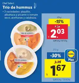 Lidl CHEF SELECT Trío de hummus oferta