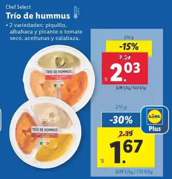 Lidl CHEF SELECT Trío de hummus oferta