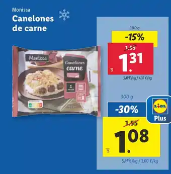 Lidl MONISSA Canelones de carne oferta