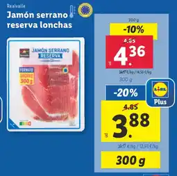 Lidl REALVALLE Jamón serrano reserva lonchas oferta