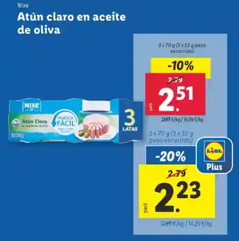 Lidl NIXE Atún claro en aceite de oliva oferta