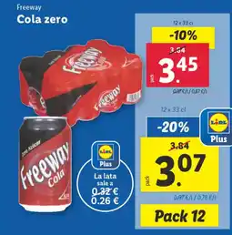 Lidl FREEWAY Cola zero oferta