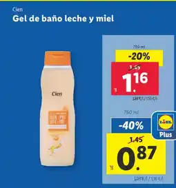 Lidl CIEN Gel de baño leche y miel oferta