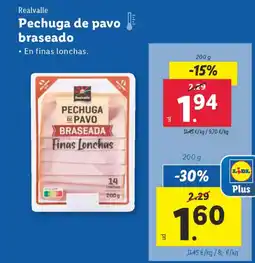 Lidl REALVALLE Pechuga de pavo braseado oferta