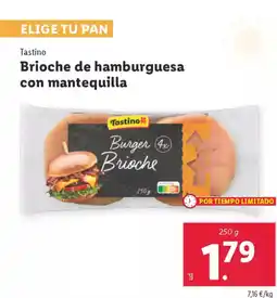 Lidl TASTINO Brioche de hamburguesa con mantequilla oferta