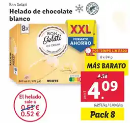 Lidl BON GELATIN Helado de chocolate blanco oferta