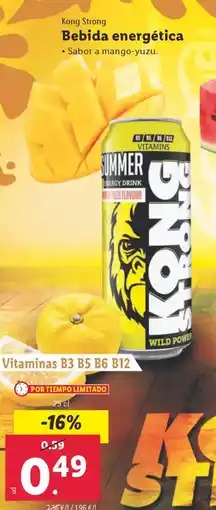 Lidl KONG STRONG Bebida energética oferta
