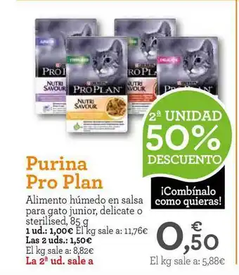 TiendAnimal Purina Pro Plan Alimento Húmedo En Salsa Para Gato Junior 85g oferta
