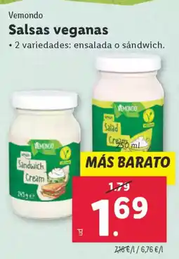 Lidl VEMONDO Salsas veganas oferta