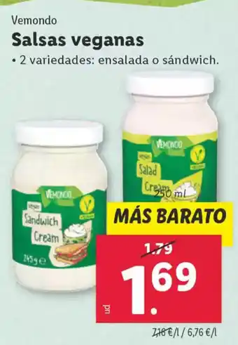 Lidl VEMONDO Salsas veganas oferta