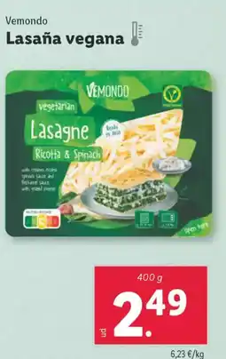 Lidl VEMONDO Lasaña vegana oferta