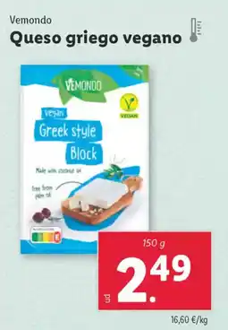 Lidl VEMONDO Queso griego vegano oferta