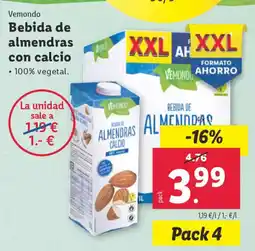 Lidl VEMONDO Bebida de almendras con calcio oferta