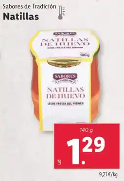 Lidl SABORES DE TRADICION Natillas oferta