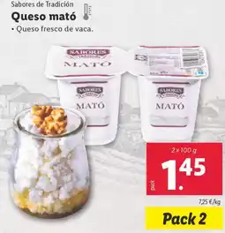 Lidl SABORES DE TRADICION Queso mató oferta