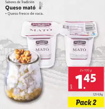 Lidl SABORES DE TRADICION Queso mató oferta