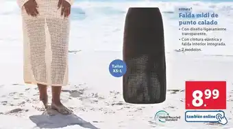 Lidl Esmara - falda midi de punto calado oferta