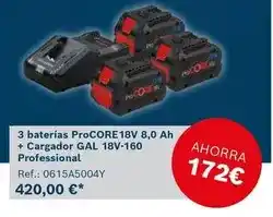 Ferri 3 baterías procore 18v 8,0 ah + cargador professional oferta