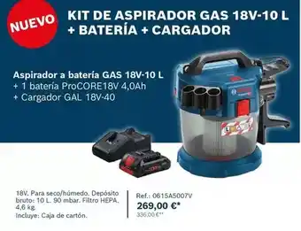 Ferri Kit de aspirador gas 18v-10 l + bateria + cargador oferta