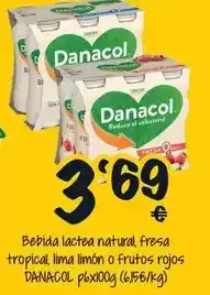 Cash Fresh Danacol - bebida lactea natural fresa tropical, lima limon o frutos rojos oferta