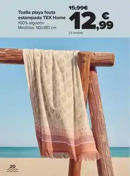 Carrefour Tex home - toalla playa fouta estampada oferta