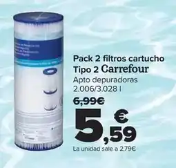 Carrefour Carrefour - pack 2 filtros cartucho tipo 2 oferta