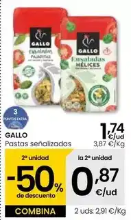 Eroski Gallo - pastas senalizadas oferta