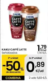 Eroski Kaiku - caffe latte señalizados oferta