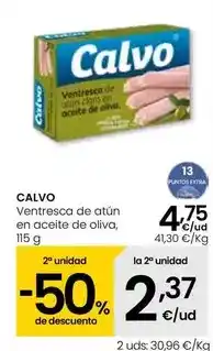 Eroski Calvo - ventresca de atun en aceite de oliva oferta