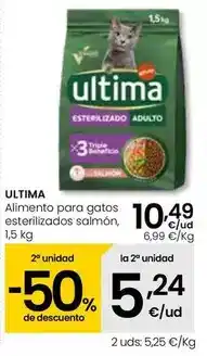 Eroski Última - alimento para gatos esterilizados salmon oferta