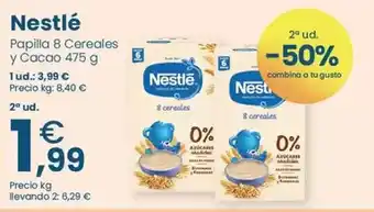 Clarel Nestlé - papilla 8 cereales y cacao oferta
