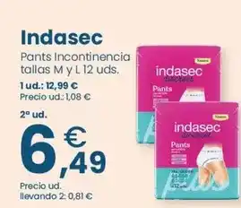 Clarel Indasec - pants incontinencia tallas m y l 12 uds oferta