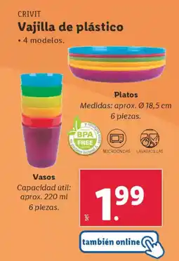Lidl CRIVIT Vajilla de plástico oferta