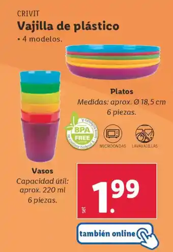 Lidl CRIVIT Vajilla de plástico oferta