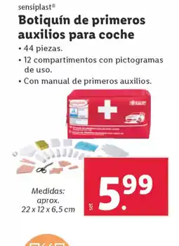 Lidl SENSIPLAST Botiquín de primeros auxilios para coche oferta