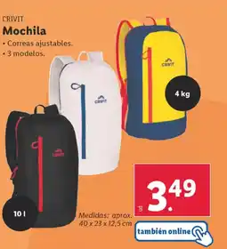 Lidl CRIVIT Mochila oferta