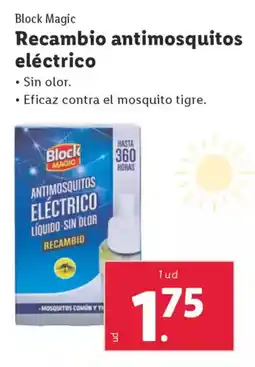 Lidl BLOCK MAGIC Recambio antimosquitos eléctrico oferta