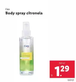 Lidl CIEN Body spray citronela oferta