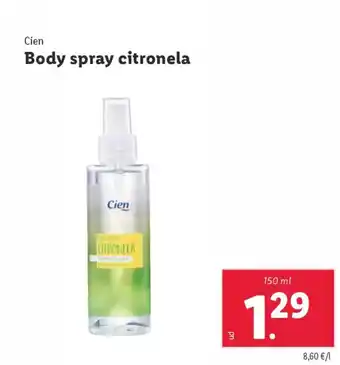 Lidl CIEN Body spray citronela oferta