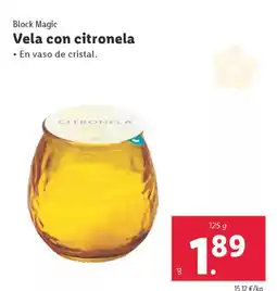 Lidl BLOCK MAGIC Vela con citronela oferta