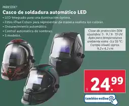 Lidl PARKSIDE Casco de soldadura automático LED oferta