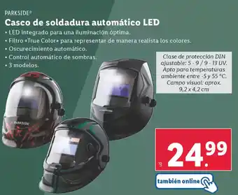 Lidl PARKSIDE Casco de soldadura automático LED oferta