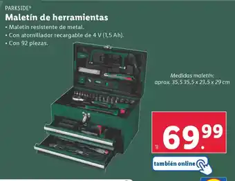 Lidl PARKSIDE Maletín de herramientas oferta