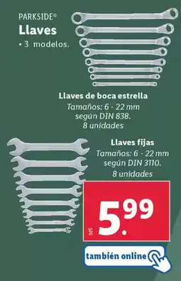 Lidl PARKSIDE Llaves oferta